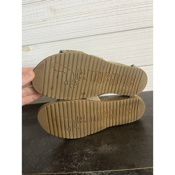 Wedge Bionatura Sandals In Brown Suede Leather And Animal Print Shoes Size 5 - Picture 4 of 8